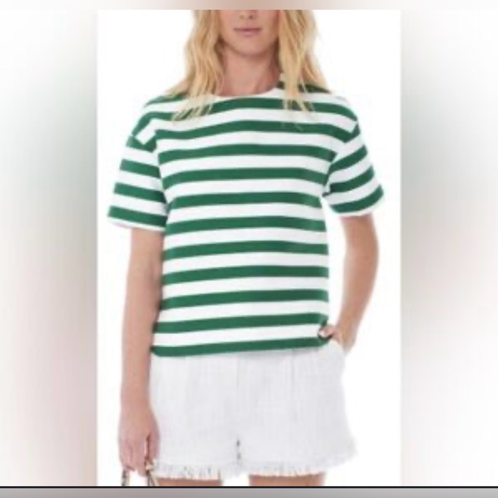 kate spade Stripe Ramona Top Green and White